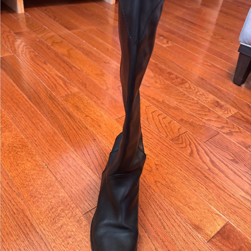 CHANEL Black Over the Knee Boots